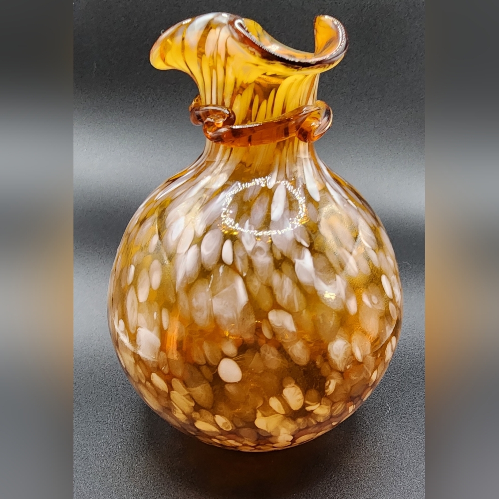 Elegant Amber Glass Vase